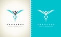 Caduceus medical logo Royalty Free Stock Photo